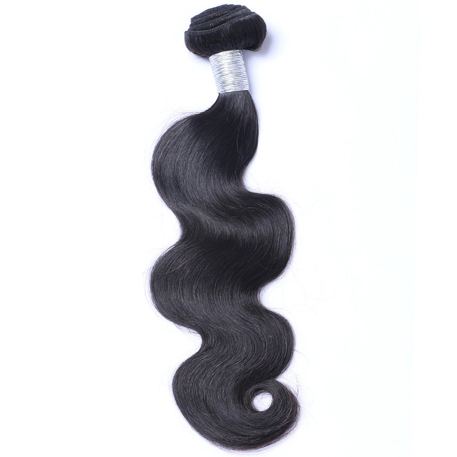 Black wavy human hair bundle