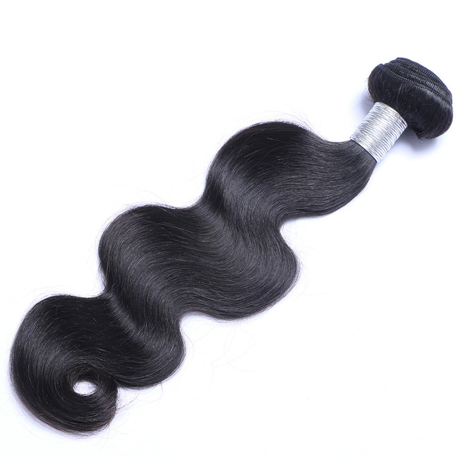 Black wavy human hair weave