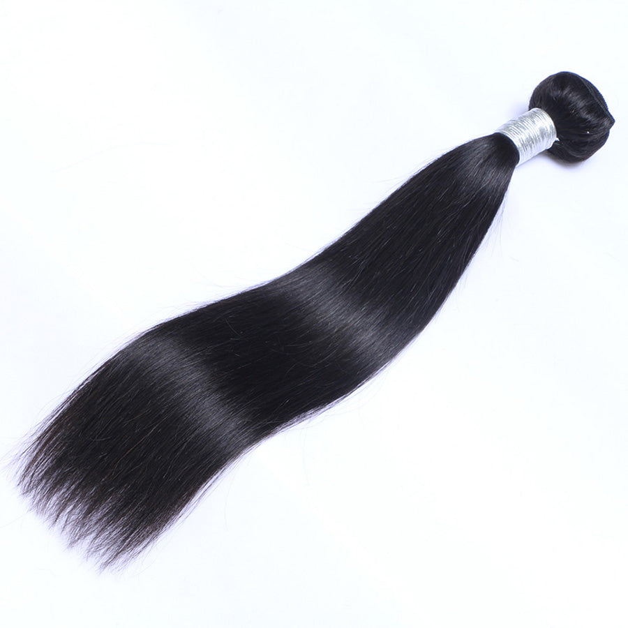 Straight black human hair bundle