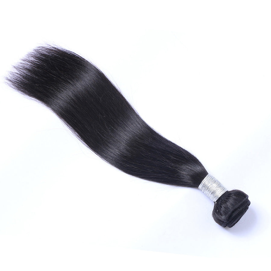 Black straight hair weft