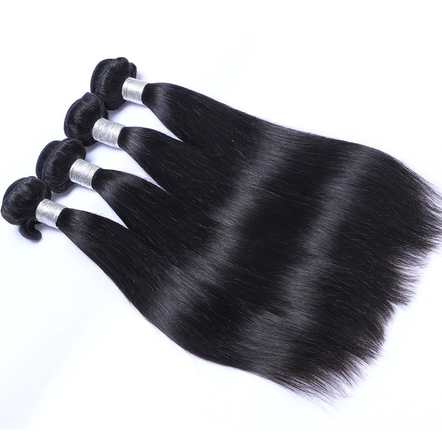 Silky straight human hair weaves