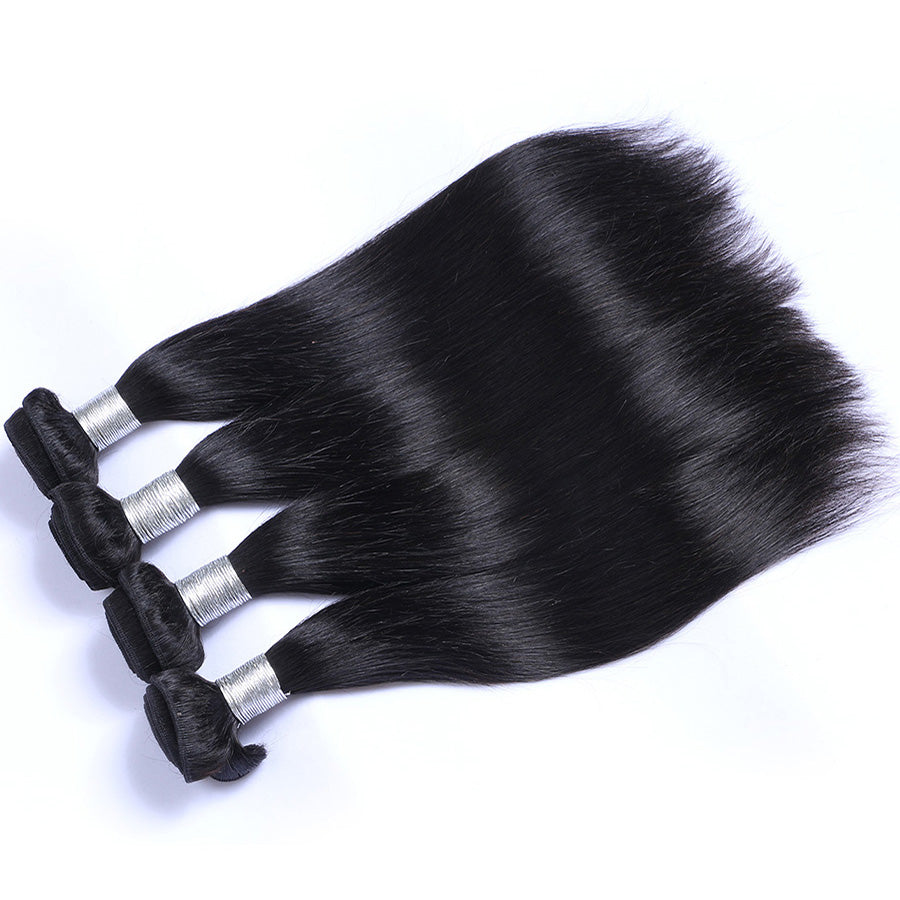Black straight human hair bundles