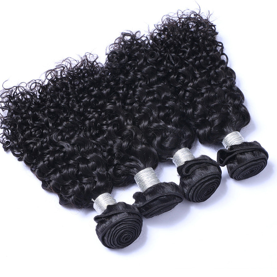 Curly human hair weave bundles