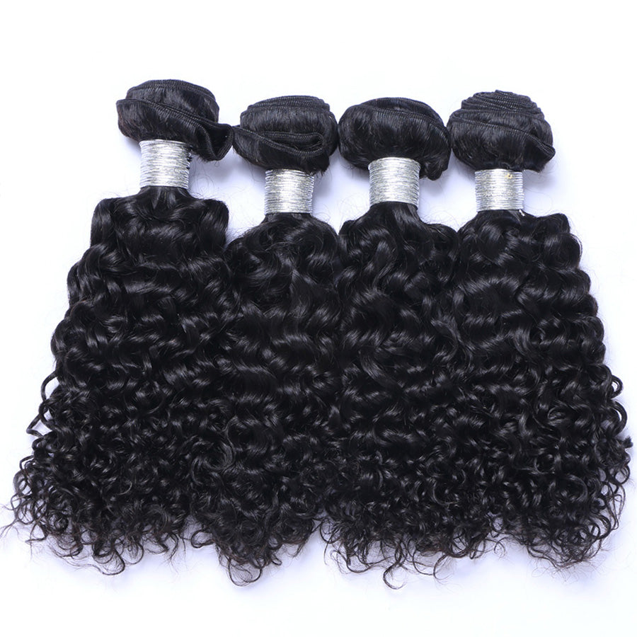 Black human hair curly weaves