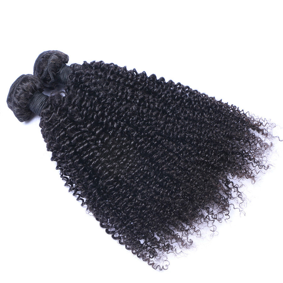 Human hair kinky curly weave