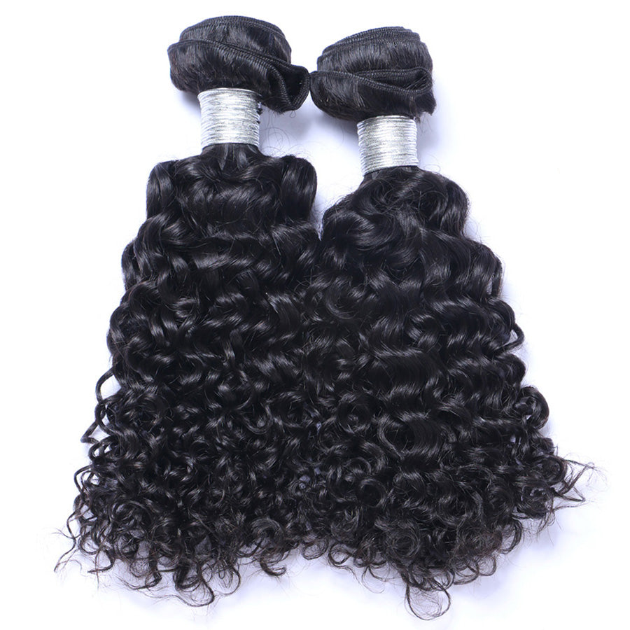 Curly human hair bundles