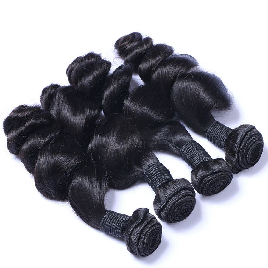Human hair loose wave weaves
