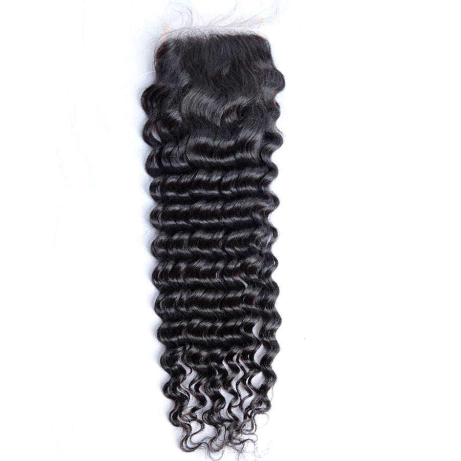 Black deep wave hair closure