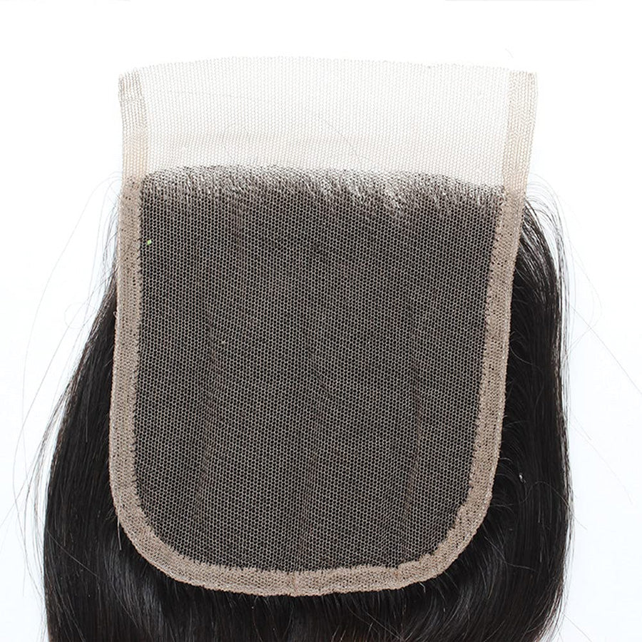 #1B Grey 4x4 Ombre Human Hair Top Lace Closure