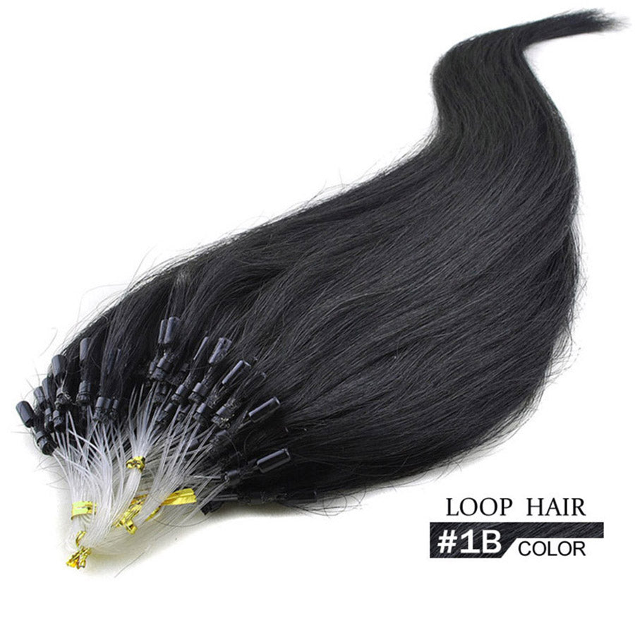 Micro Loop Ring Human Extensions Silky Straight 50g Set