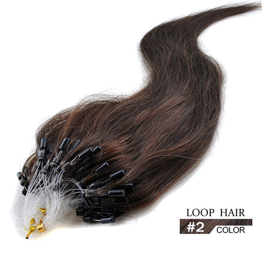 Micro Loop Ring Human Extensions Silky Straight 50g Set