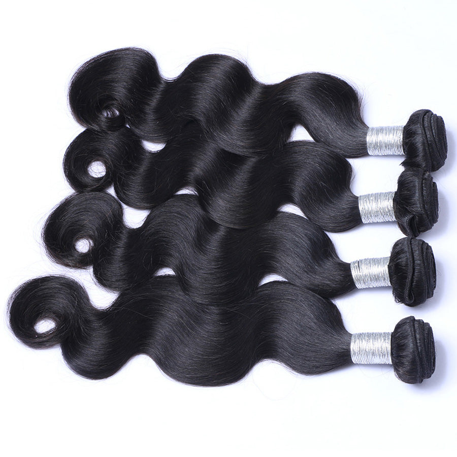 Natural hair body wave bundles