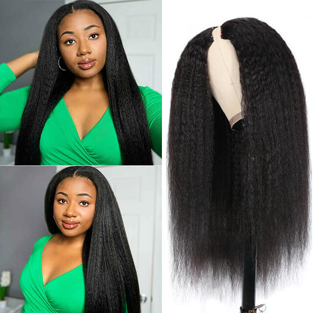 kinky straight v part wig