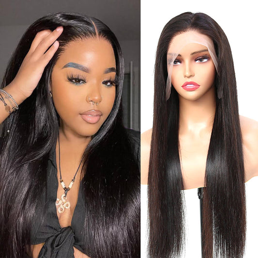 straight human hair 13x4 HD lace frontal wig