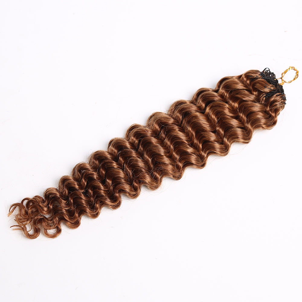 Crochet Hair Light Auburn Human Hair Extensions