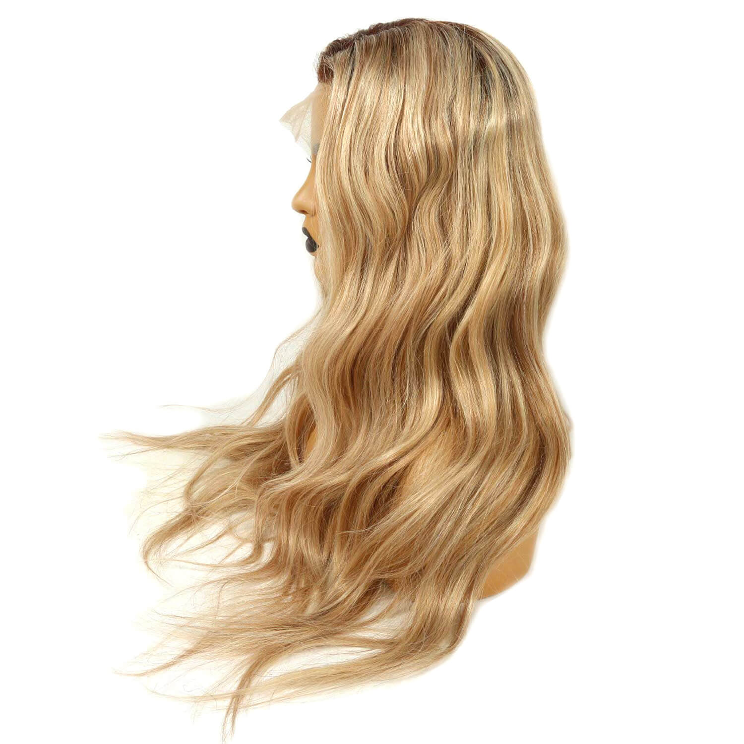 dark root blonde highlight human hair 13x6 lace front wig