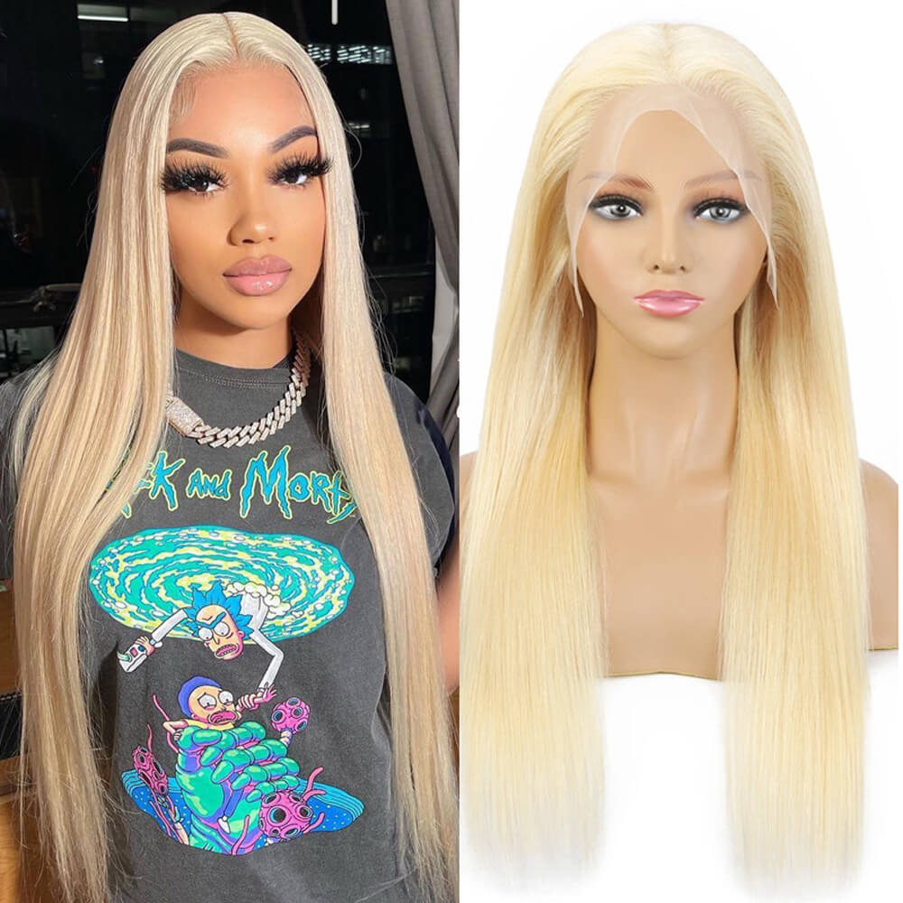 13x4 silky straight blonde human hair wigs