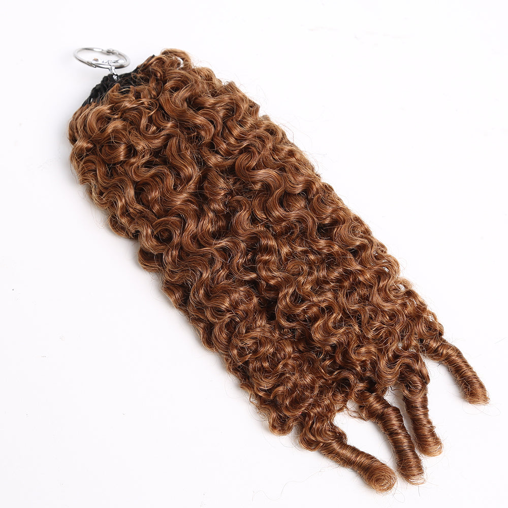 Crochet Hair Light Auburn Human Hair Extensions