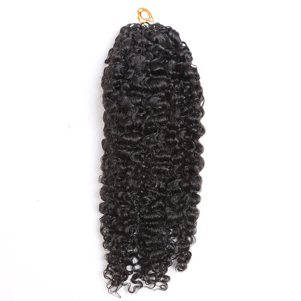100% Real Human Hair Curly Crochet Hair, Natural Black Protective Braiding Hair