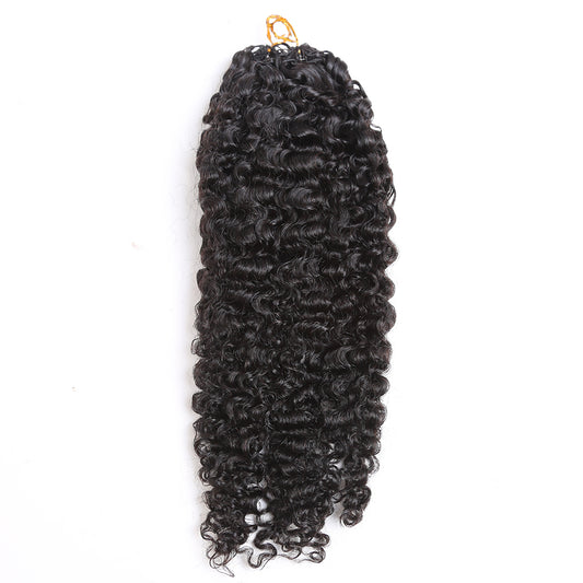 100% Real Human Hair Curly Crochet Hair, Natural Black Protective Braiding Hair