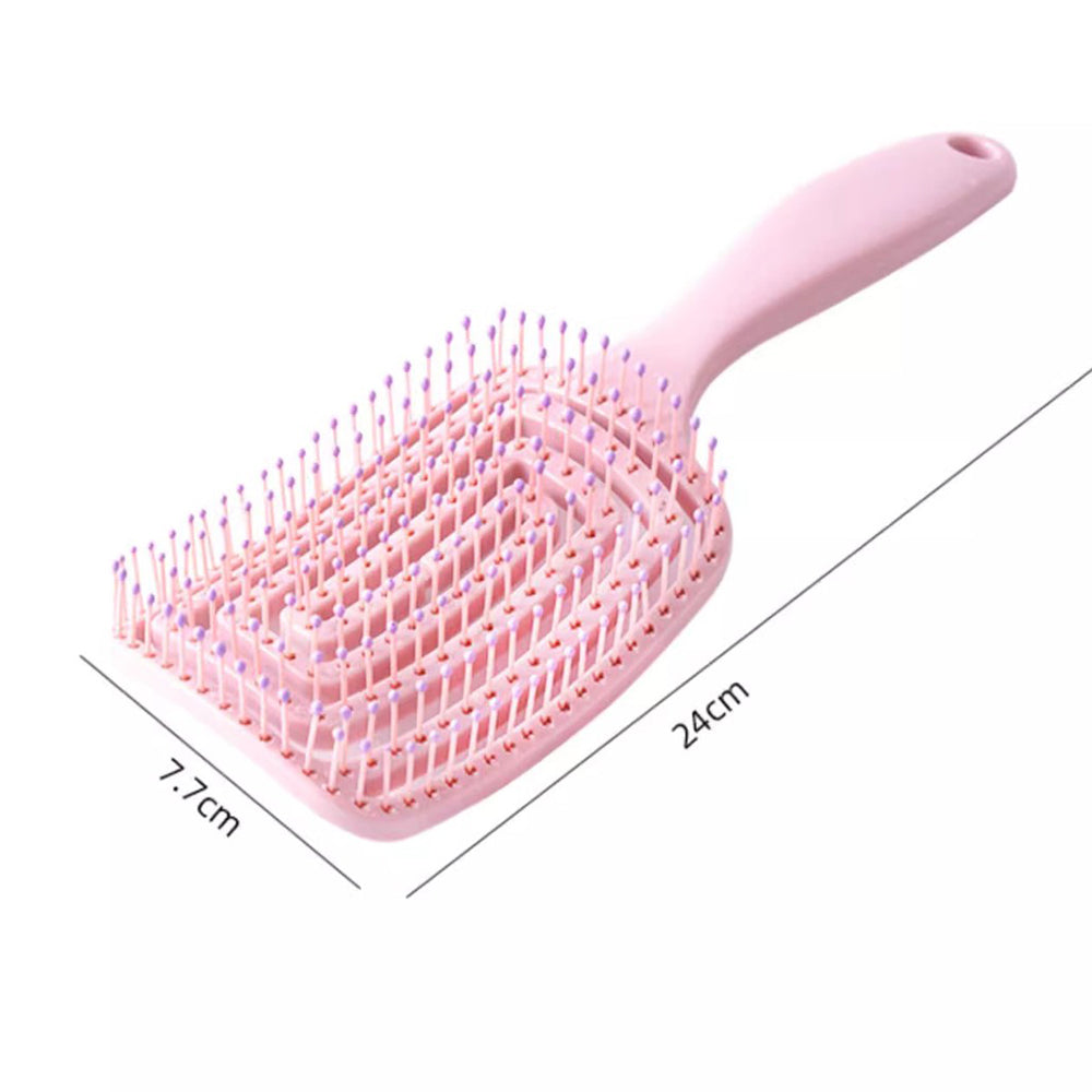 Hollow Vented Detangling Hair Brush, Paddle Massage Comb for Wigs, Human Hair Extensions, Wet Dry Hair