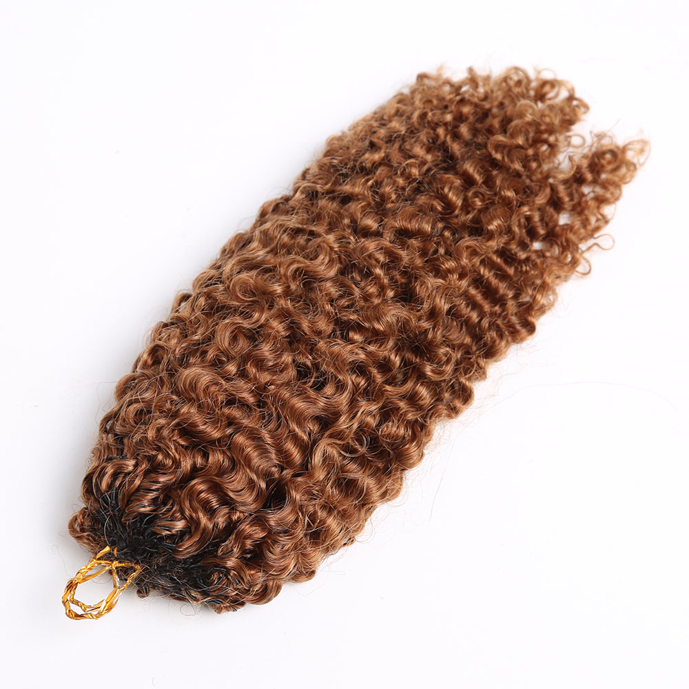Crochet Hair Light Auburn Human Hair Extensions
