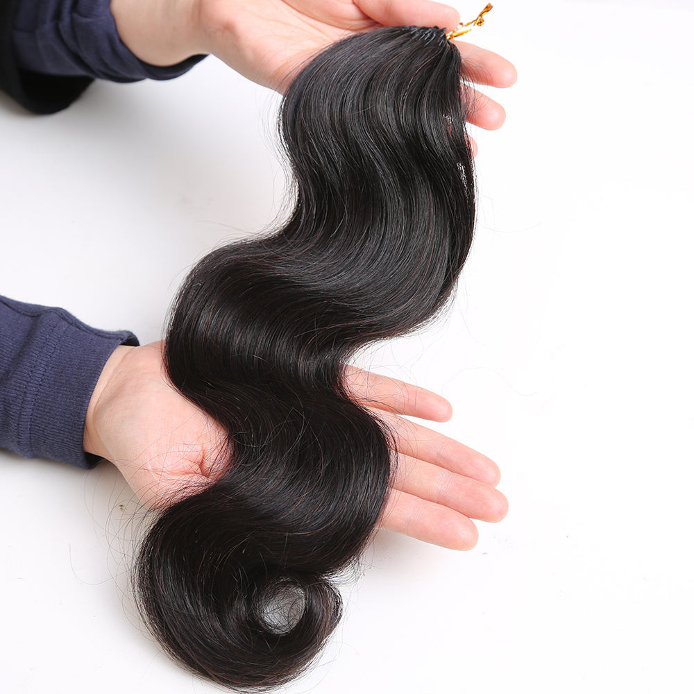 Crochet Hair Body Wave Machine Made Feather Human Hair Extension