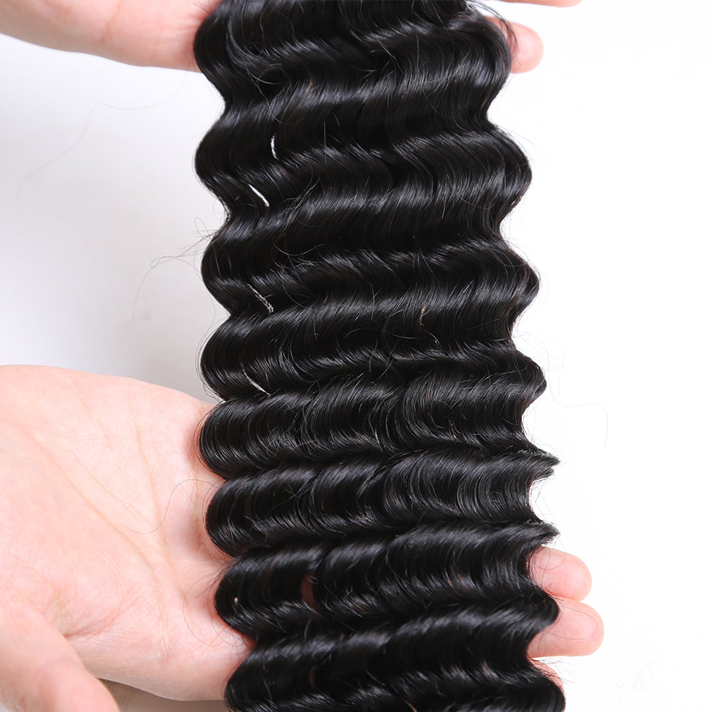 Deep Wave Human Hair Crochet Hair, Knotless Handmade Crochet Braiding Hair