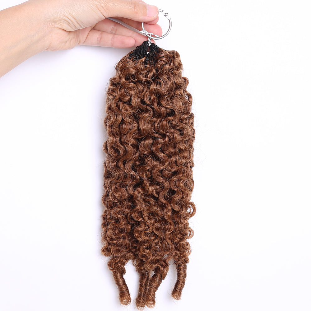 Crochet Hair Light Auburn Human Hair Extensions