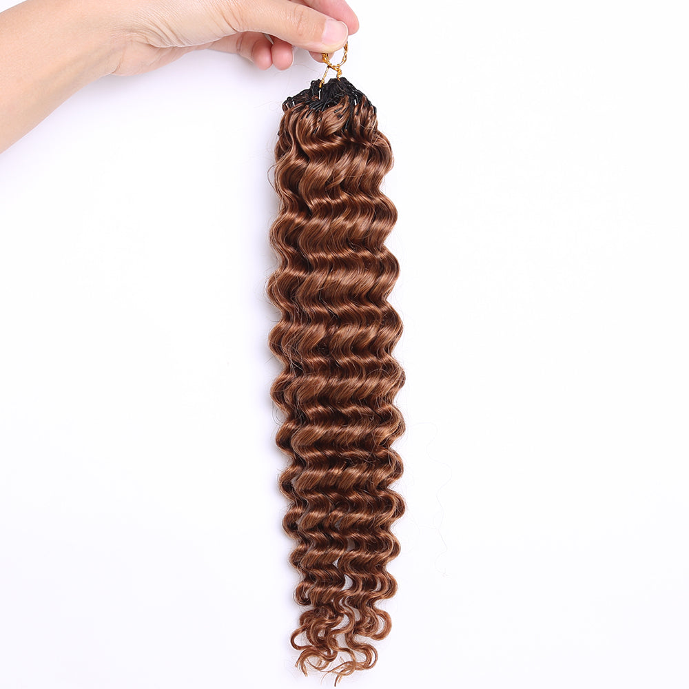 Crochet Hair Light Auburn Human Hair Extensions