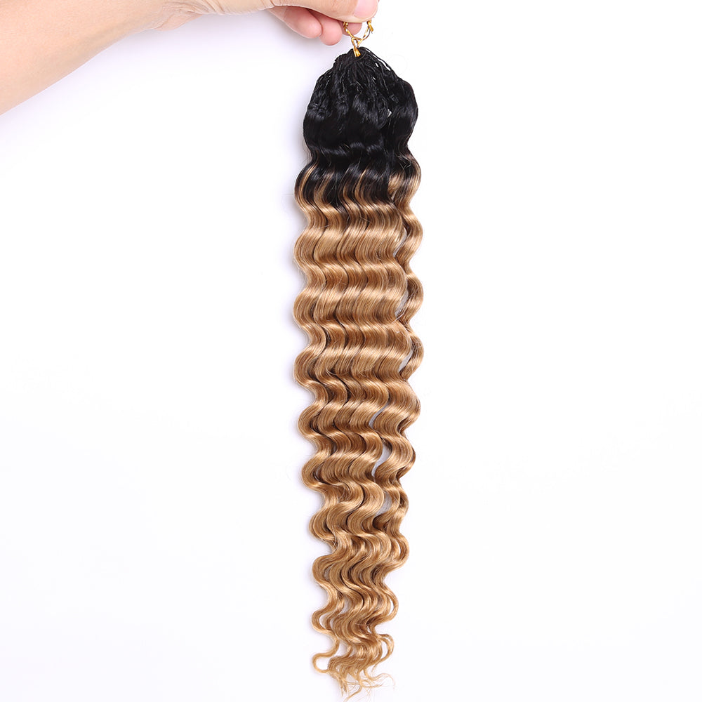 Human Hair Crochet Hair Extensions Ombre #1B/27 Braiding Hair