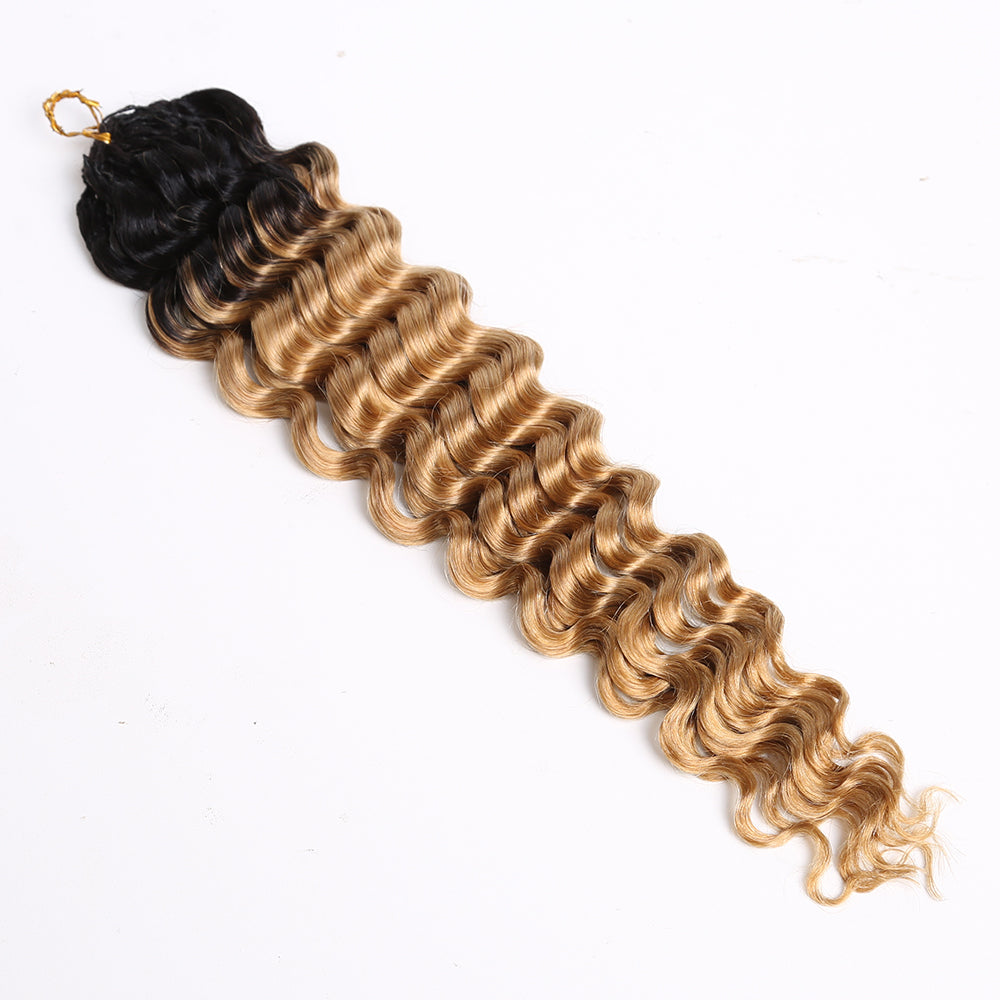 Human Hair Crochet Hair Extensions Ombre #1B/27 Braiding Hair