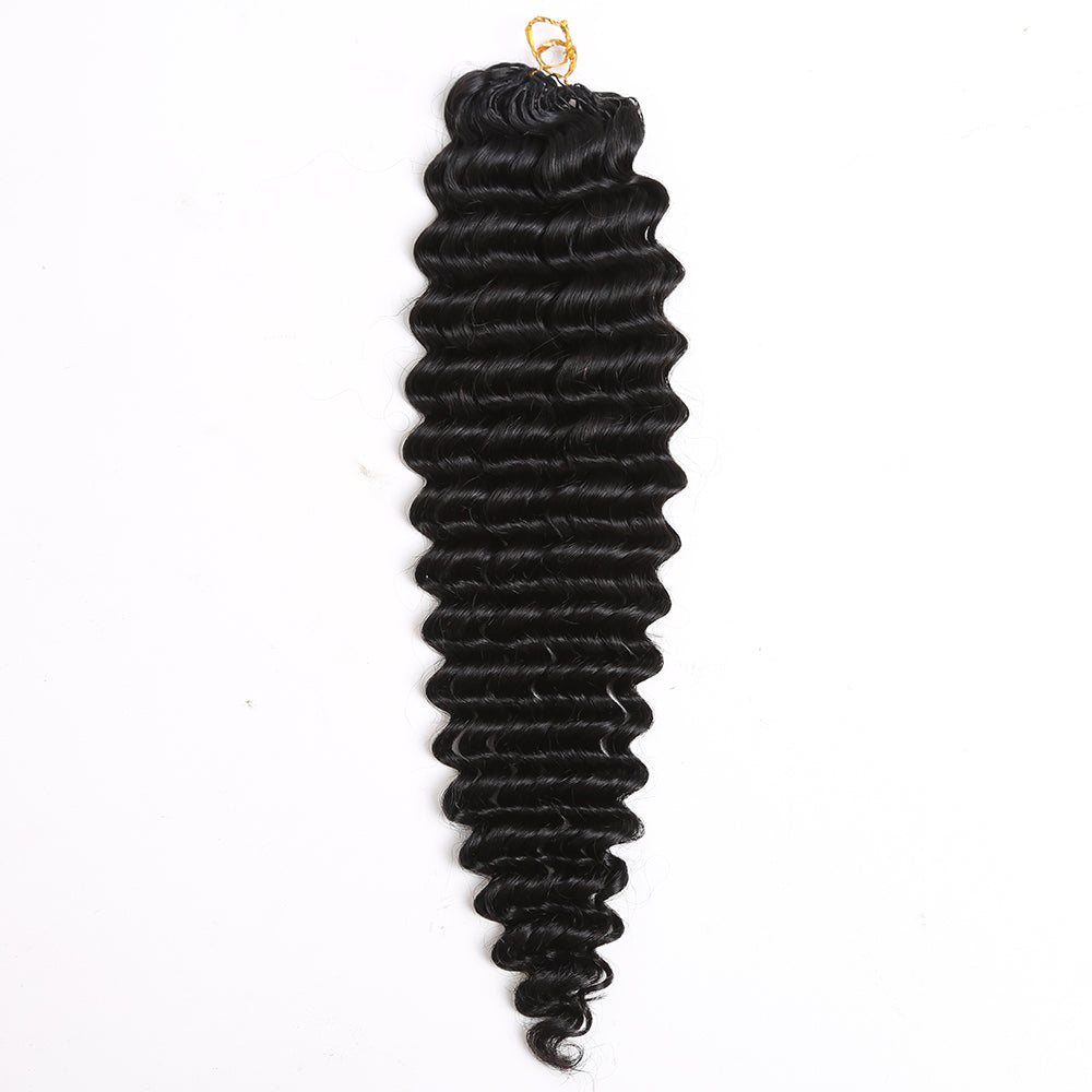 Deep Wave Human Hair Crochet Hair, Knotless Handmade Crochet Braiding Hair