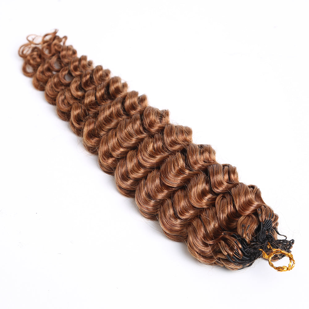 Crochet Hair Light Auburn Human Hair Extensions