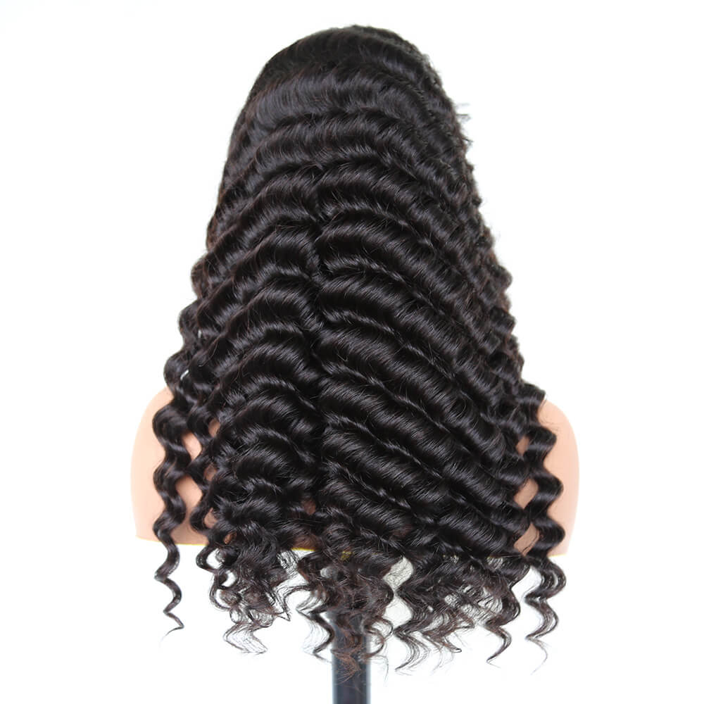 Deep wave human hair wig