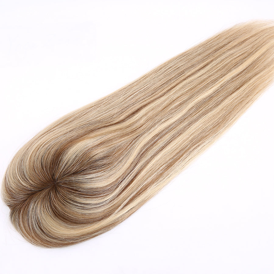 Lady's Mono Topper Human Hair Straight with Pu Around 3x5" & 5.5x6"