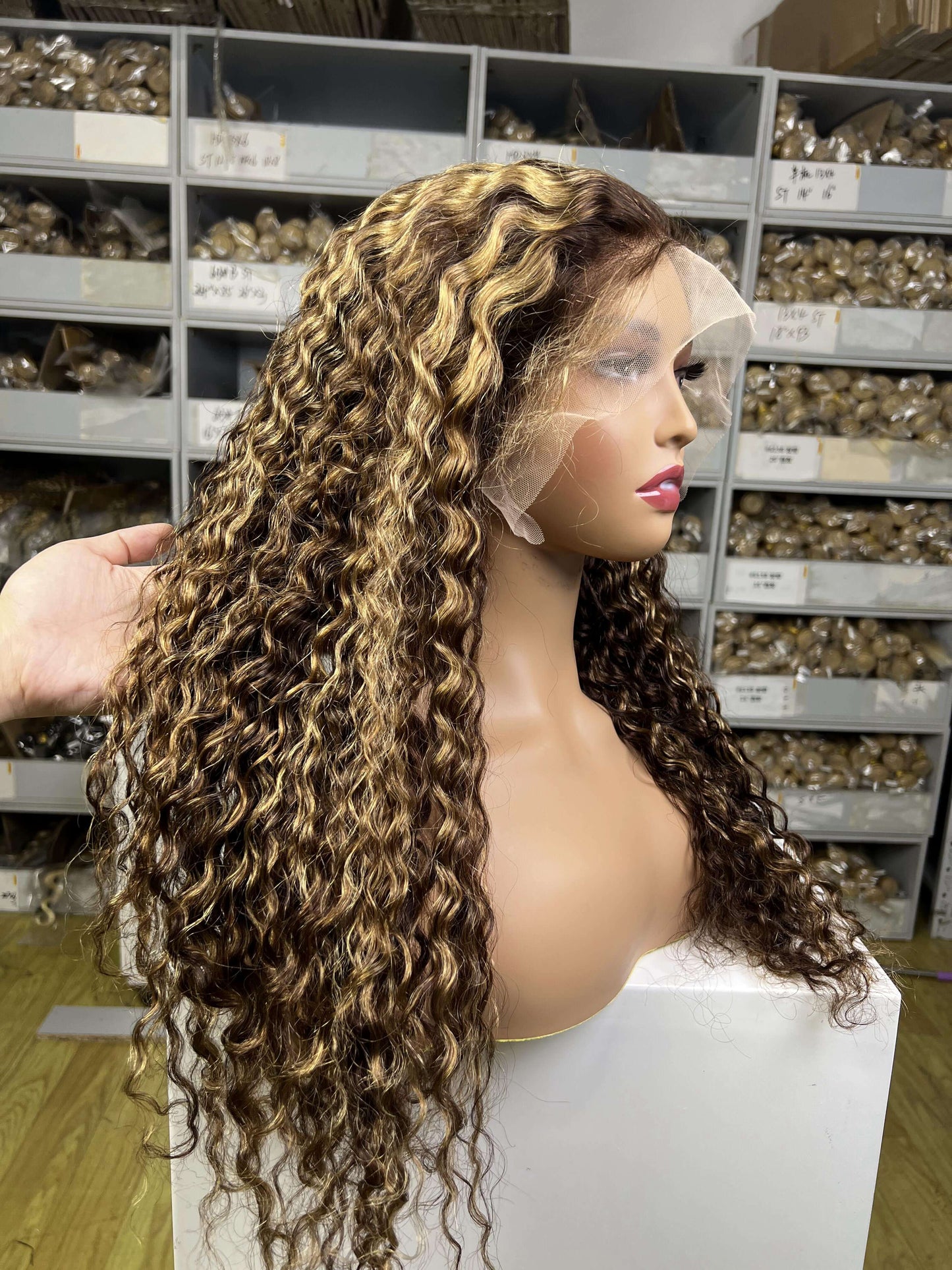 Highlights Curly Lace Front Wigs 13x4 Human Hair Frontal Wigs