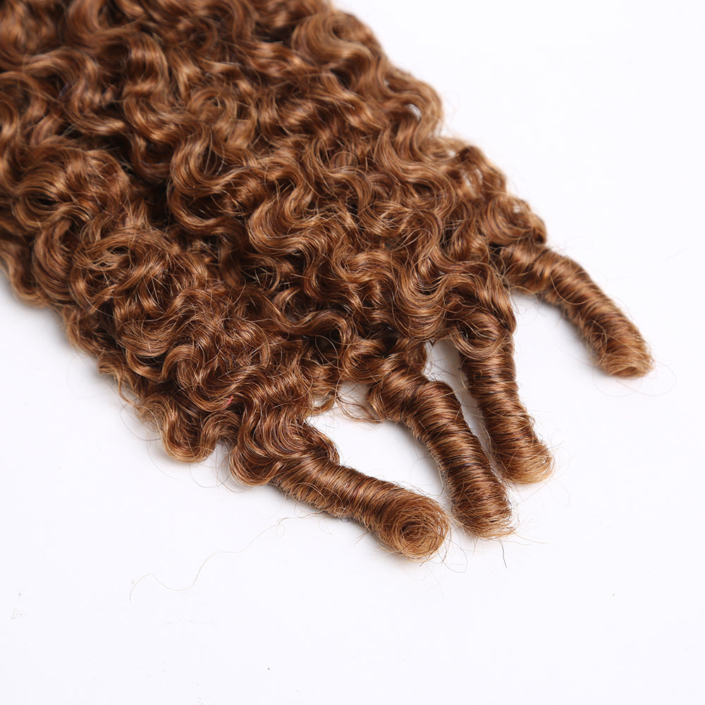 Crochet Hair Light Auburn Human Hair Extensions
