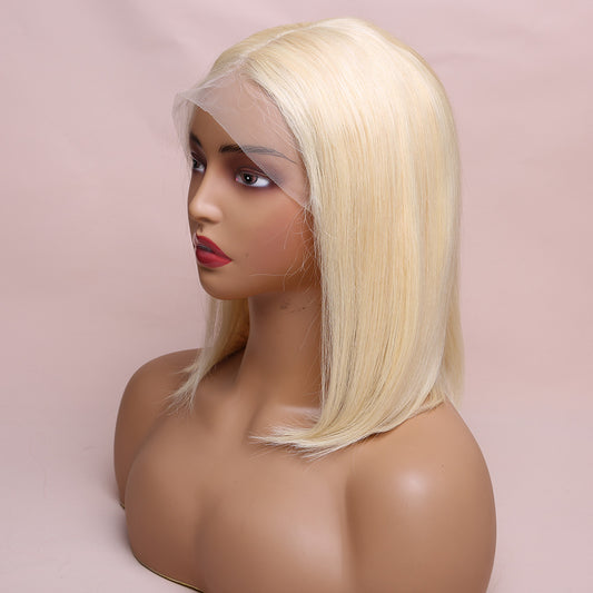 13X4 613 Blonde Bob Lace Front Human Hair Wigs Brazilian Straight Bob