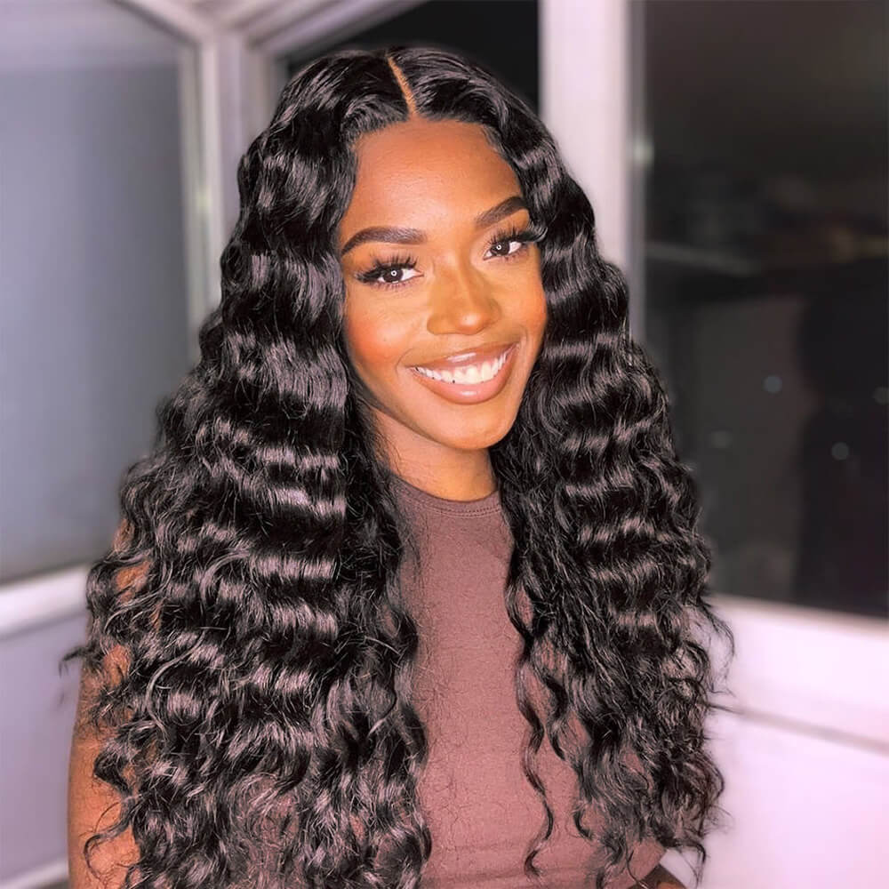 Deep Wave 100% Human Hair Full Lace Wig