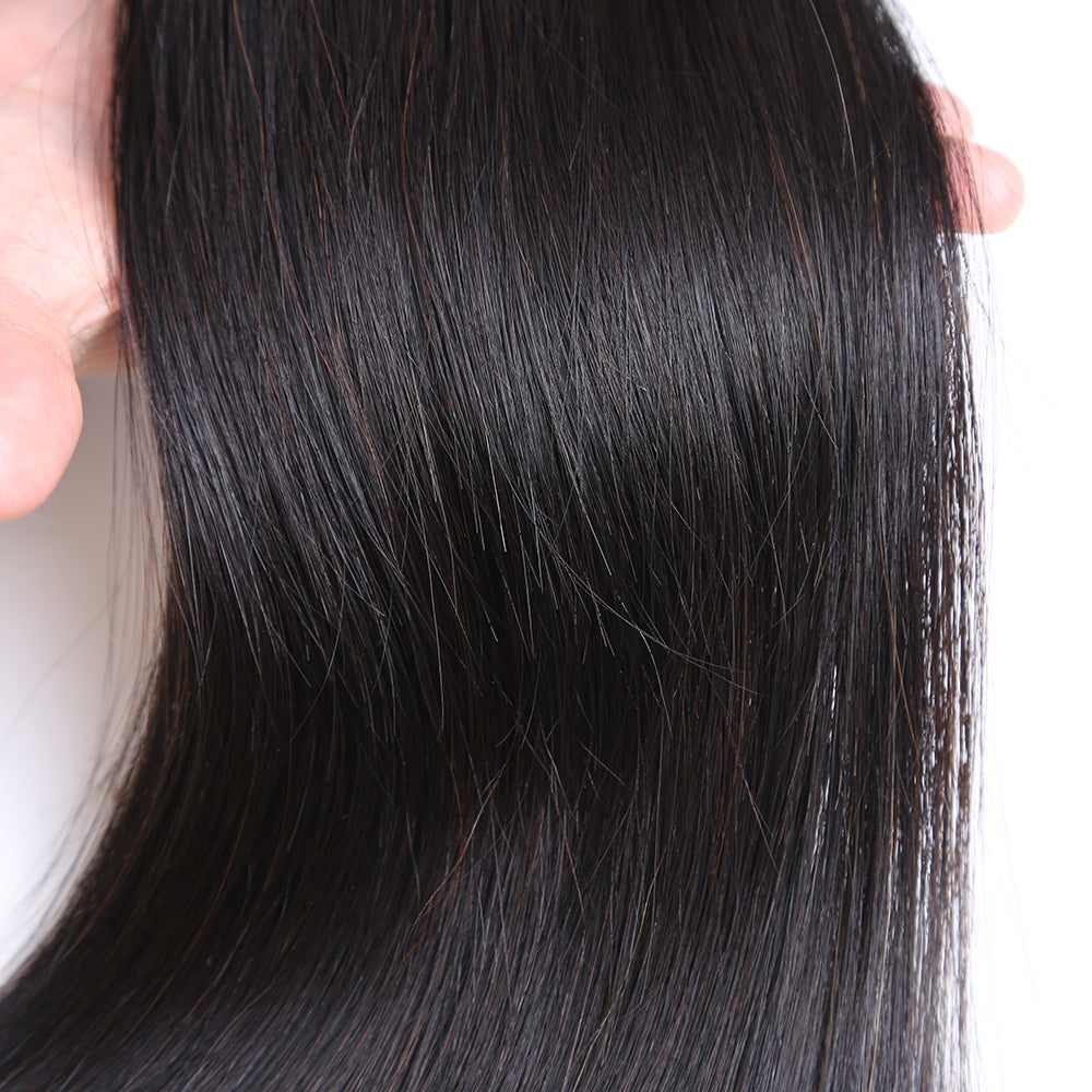 Premium Straight Crochet Human Hair Natural Black Soft Hair Extensions