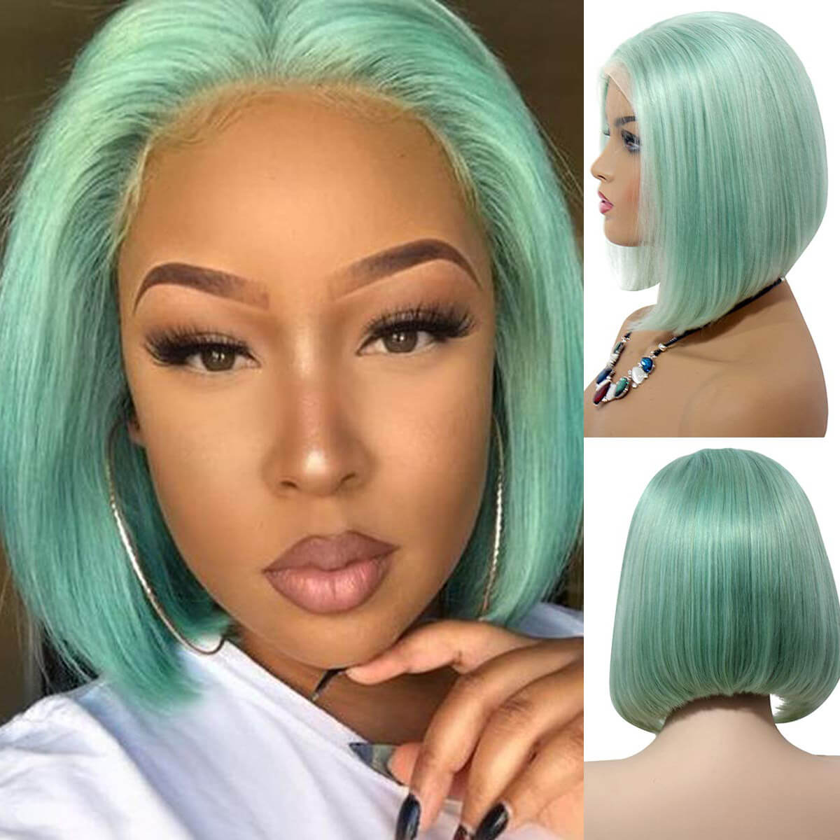 Colored Bob 13x4 Lace Front Human Hair Wigs