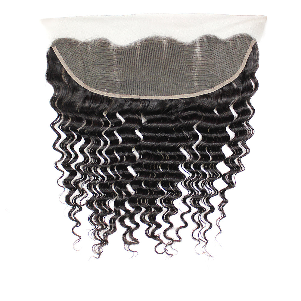 13x4 transparent lace frontal with deep waves