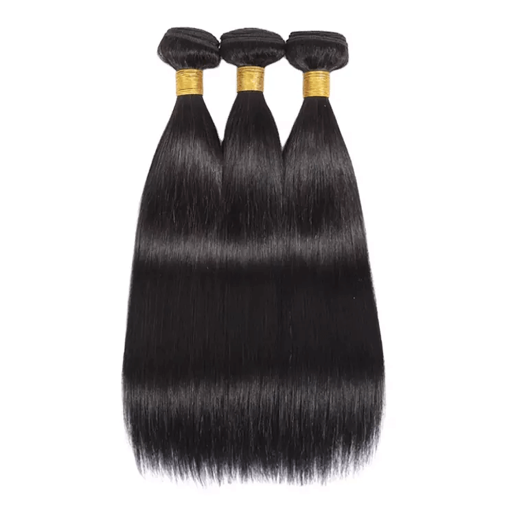 3 natural black human hair weave bundles