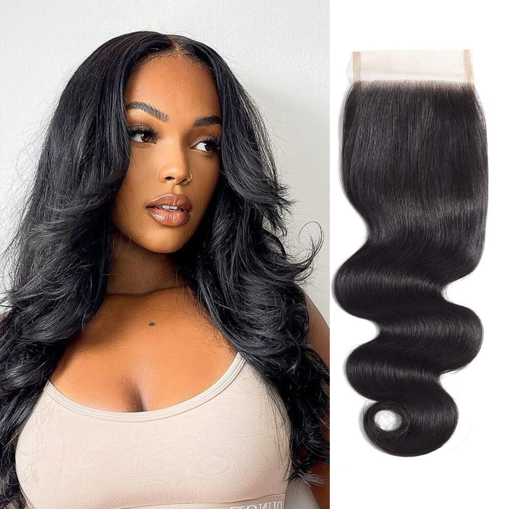 Free Part Body Wave Human Hair Lace Closure