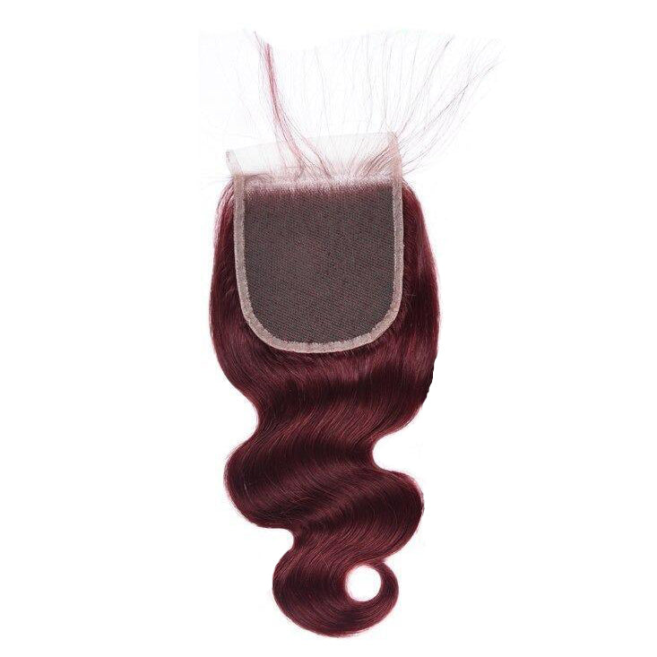 99j dark burgundy human hair closure