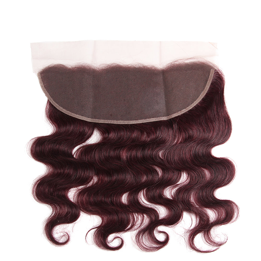 99j burgundy human hair lace frontal