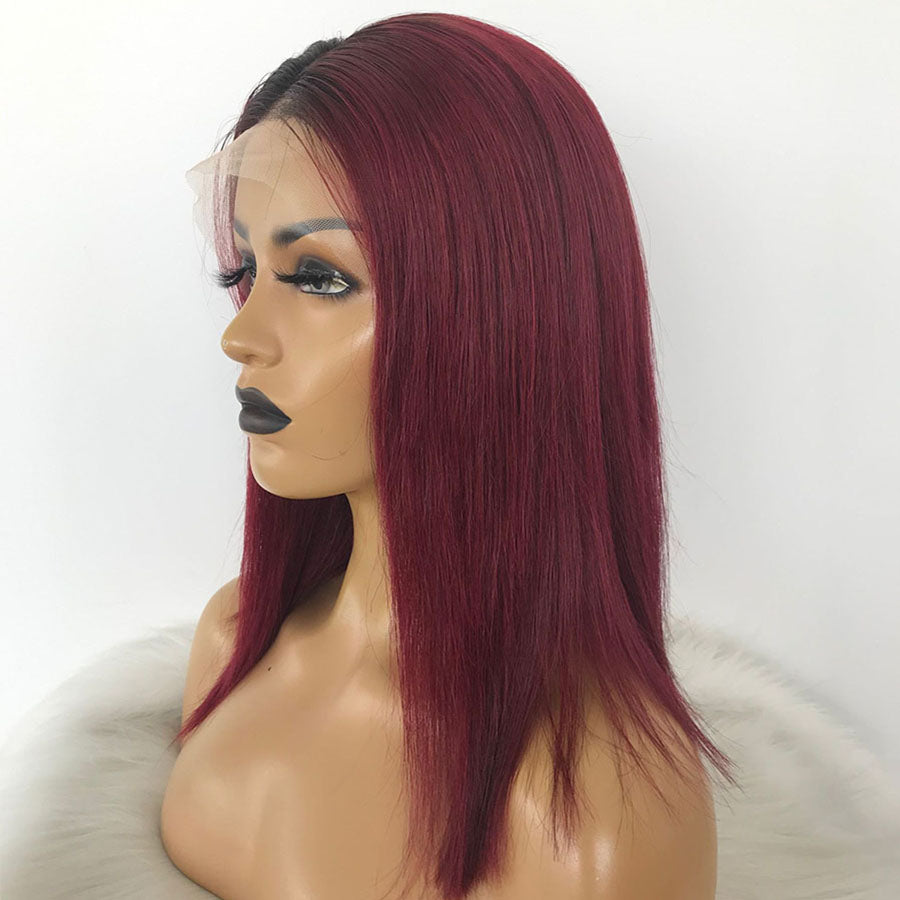 burgundy lace frontal wig