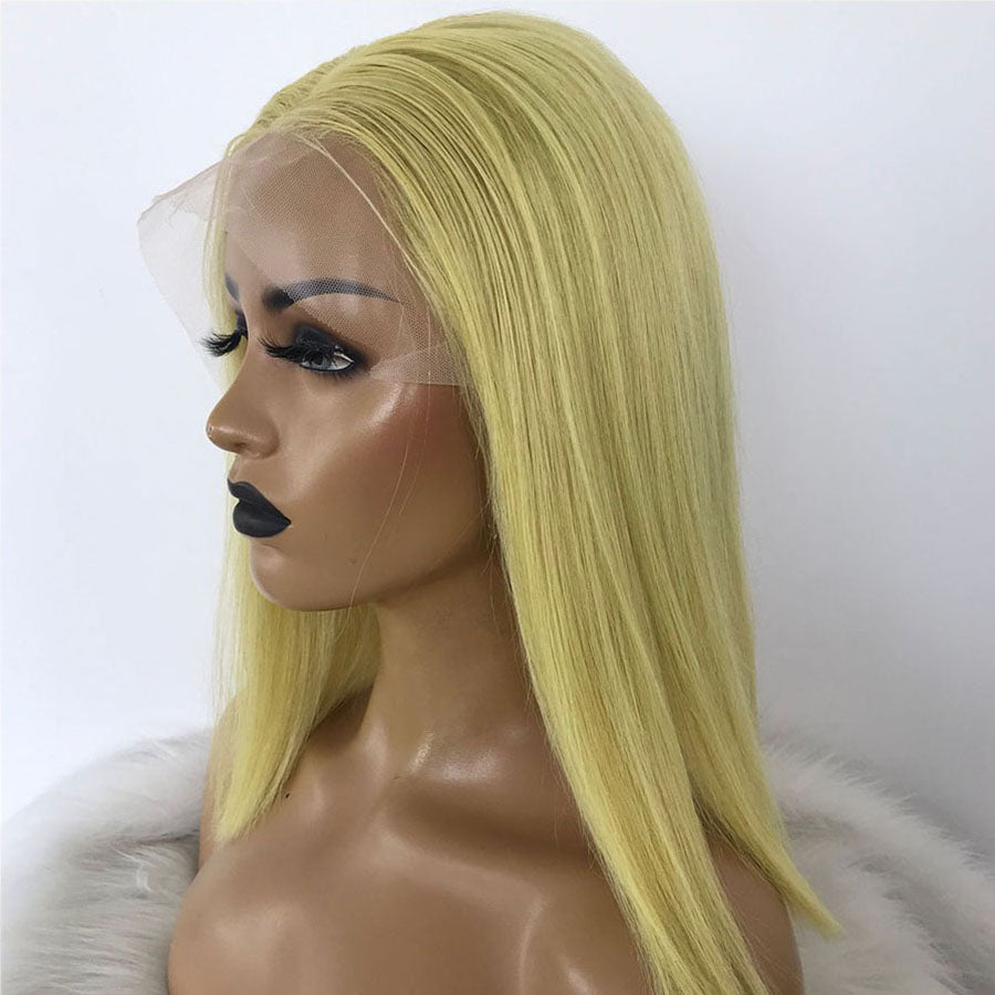 lace frontal bob wig with lemon human hair