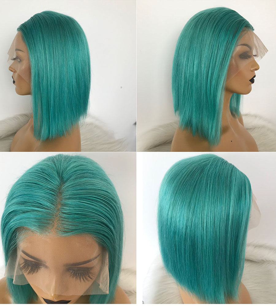 blue wigs made with human hair